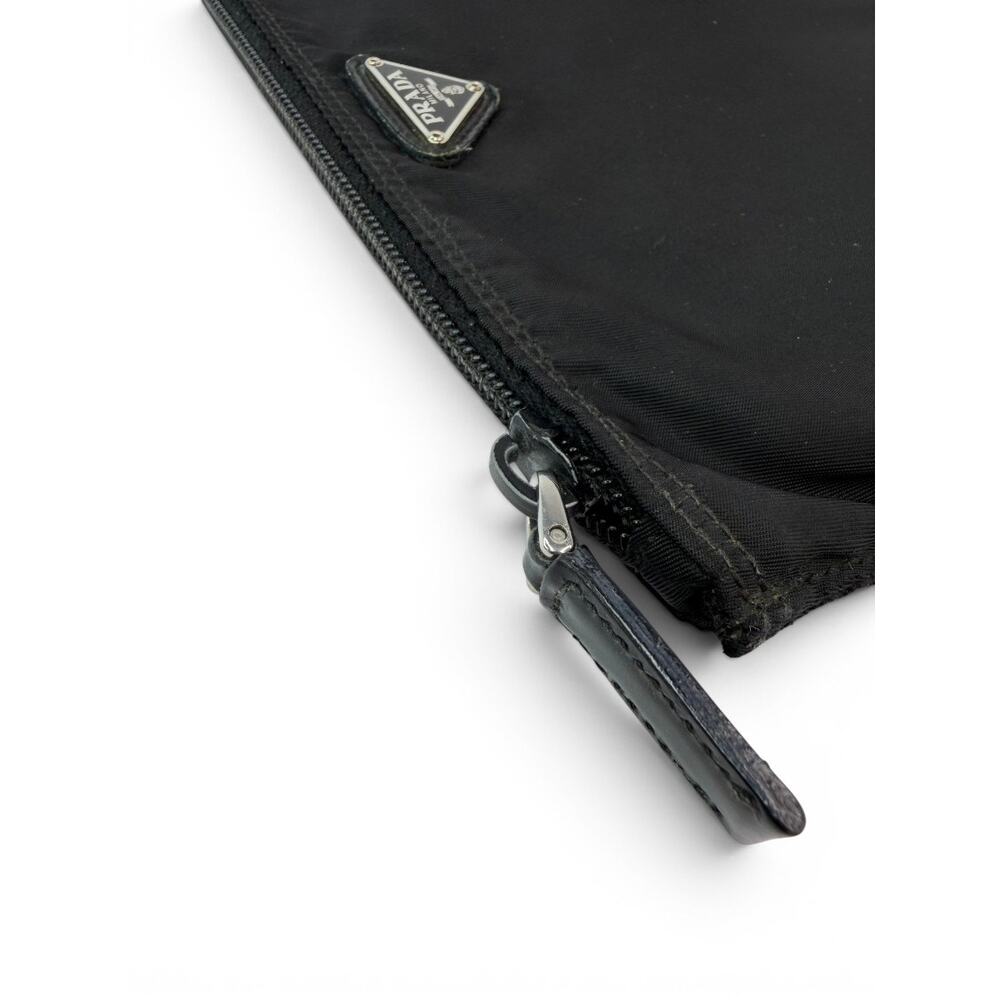 Prada Black Tessuto Nylon Zip Cosmetic Pouch Makeup Bag Clutch - Picture 4 of 6